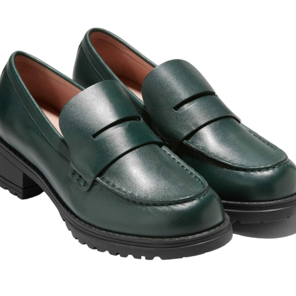 Stylish Cole Haan Green Loafers (Camea Lug Olive)